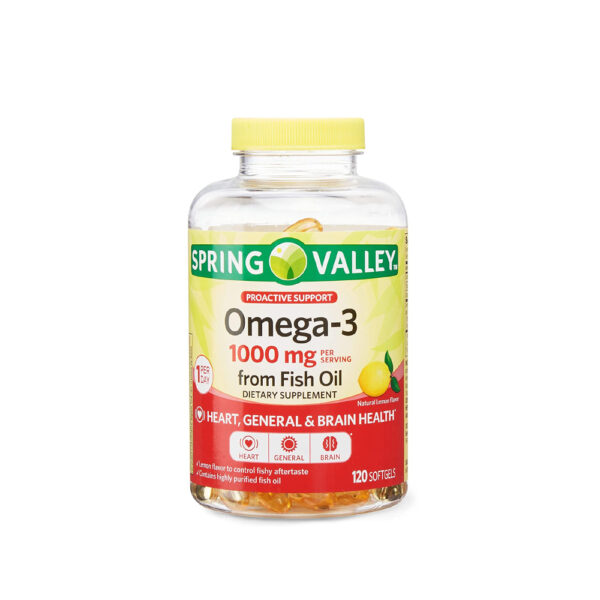 SPRING VALLEY Omega 3 Fish oil Proactive support, 1000mg (645 EPA/310 DHA) 180 viên