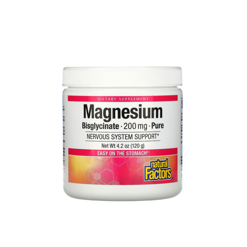Natural Factors Magnesium Bisglycinate Pure 200mg 120g (FREESHIP) (FREESHIP)