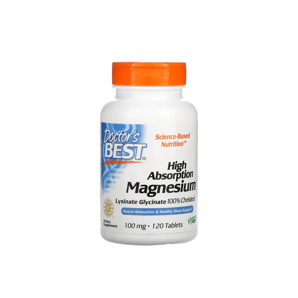 Doctor's Best-High Absorption Magnesium 100mg 120 Viên - WheyPlus